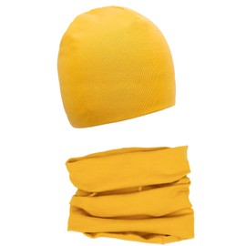 Foruhoo Baby Girls Beanie Hat + Tube Scarf Set of 2 Winter Hat for Boys Girls Cotton, Cotton set: yellow