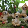 Yoga Dog Figurine Set Dog Doing Yoga Statue Miniature Garden