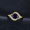 JewelryPalace 1ct Oval Created Blue Sapphire Rings for Women, 14K