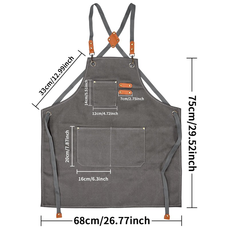 KOOOGEAR Multifunctional Canvas Apron, Work Apron, Welding Apron, Grill Cooking