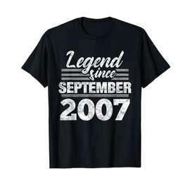 Legend Since September 2007 Birthday T-Shirt