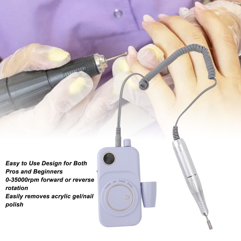 Professional Nail Drill Machine 35000RPM Rechargeable Electric Nail File Set
