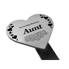 AUNT Heart Memorial Remembrance Plaque Stake - Silver Acrylic, Waterproof,