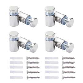 Qrity Spacer Small Parts Advertising Glass Acrylic Spacer Stainless Steel 16 x 25 mm with Screw Mounting Accessories Pack of 16