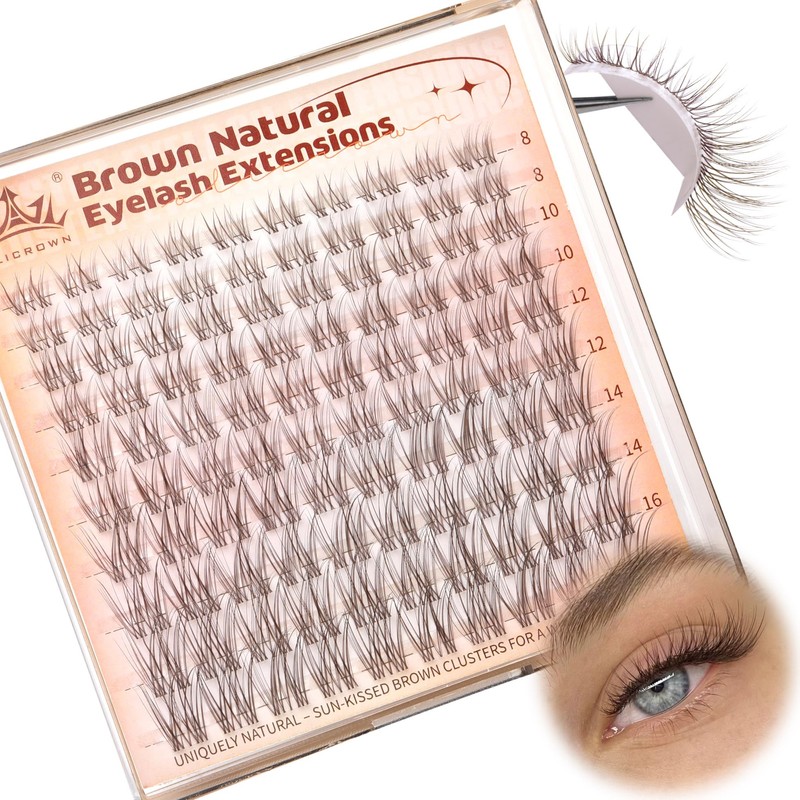 Brown Lash Clusters Natural Eyelash Clusters Wispy Individual Lash Extensions