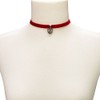Alpenflüstern DHK209 Women’s Traditional Velvet Choker with Heart, Narrow, Tight-Fitting