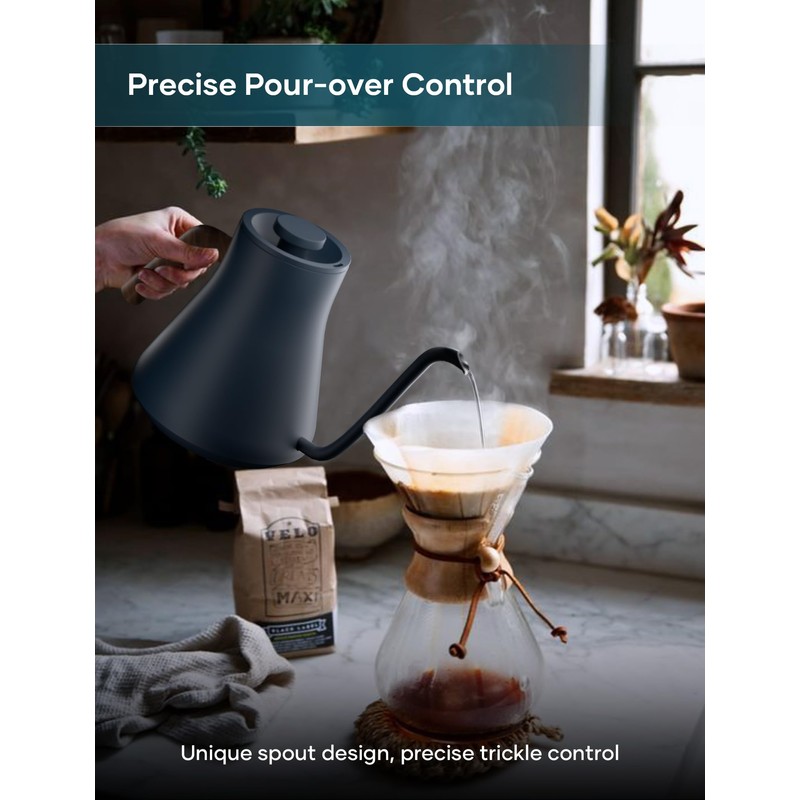 INTASTING Electric Kettles, Gooseneck Electric Kettle, ±1℉ Temperature Control, Stainless