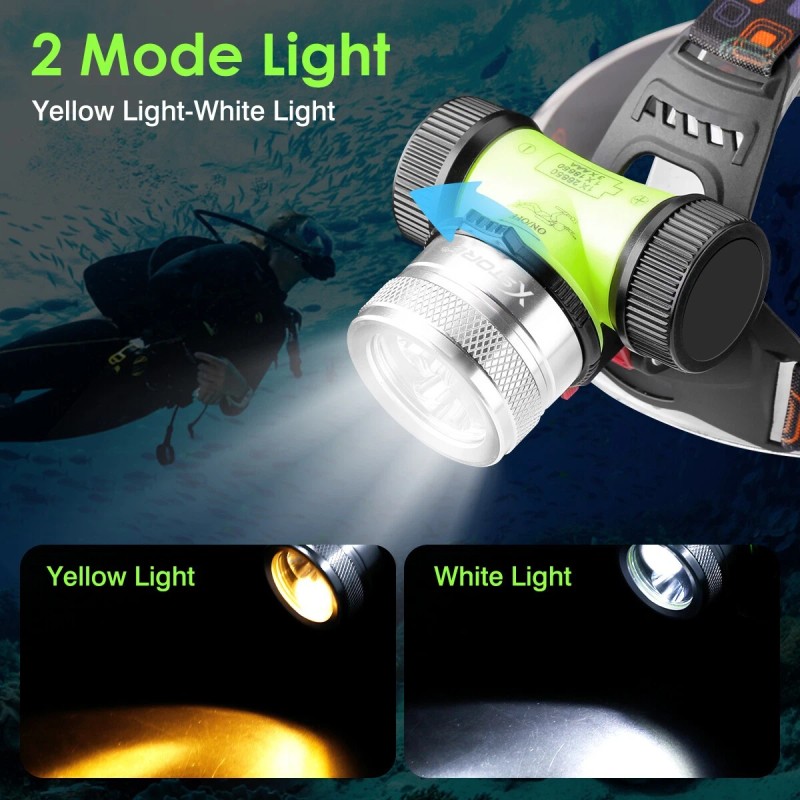 X.store Underwater 262ft Waterproof Scuba Diving Light LED Headlamp Headlight