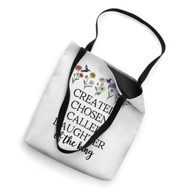 Created Chosen Called Daughter of King Bible Verse Christian Tote Bag