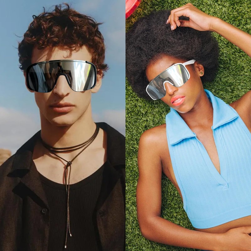 Cycling Sunglasses for Men and Women, Lightweight Mirrored Sports Glasses