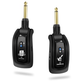 V6 UHF Wireless Guitar Transmitter Receiver System Rechargeable, 24-bit/48KHz Audio, 164FT Range, 45 Channels,Low Latency <0.04ms for Electric Guitar&Bass Clean Wireless Audio for MUSIC&BASS GUITARS
