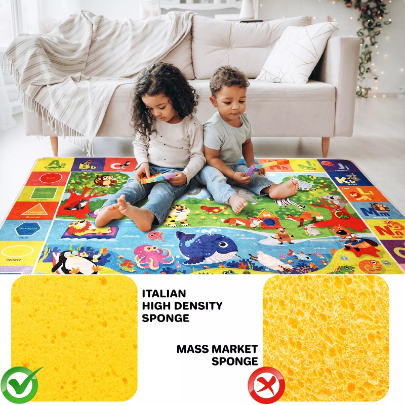 QUOKKA Baby Play Mat for Floor Plush ABC Playmat for