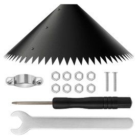 Squirrel Baffle for Bird Feeders, Wrap Around Squirrel Deterrent for Poles, Includes Screwdriver, Wrench, Screws, Nuts, Rat Proof Bird Feeder Accessory, Proof Bird Feeders UK