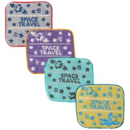 Marushin 0165009200 Mini Towel, Set of 4, Piccolino Star and Space