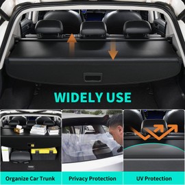 Cargo Trunk Cover Compatible with Toyota RAV4 2019-2024, Retractable Car Trunk Covers for RAV4 SUV Accessories, Rear Luggage Privacy Anti-Peeping Security Shielding Shade Screen, Carbon Fiber Material