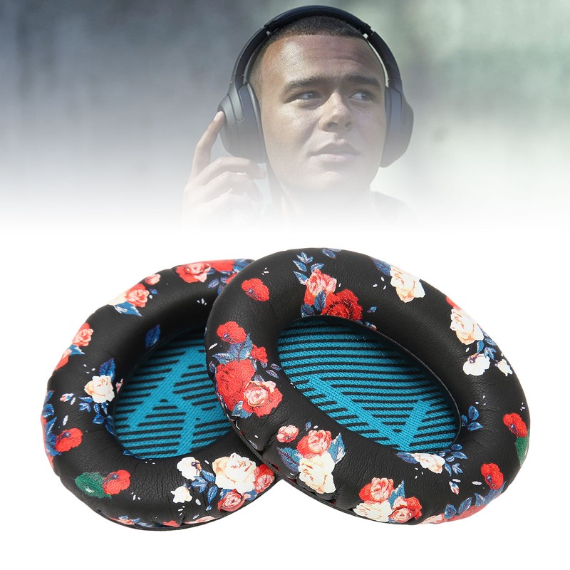 Headphone Ear Pads Soft Protein Leather Memory Foam Replacement Print