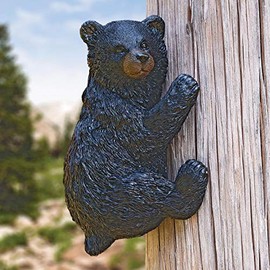 Black Forest Décor Climbing Bear Tree/Post Wall Hanging Sculpture