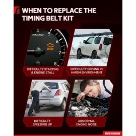 Torchbeam Timing Belt Kit Compatible with Hyundai Accent 2001-2011 1.6L, Kia Rio 2006-2011 | OE# 24312-26050