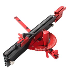 JCFANTS Precision Miter Gauge, Standard Slot 3/4'' x 3/8'', Aluminum Alloy Miter Gauge Table Saw with Micro Adjustable Flip Stop and Extendable Fence with 45 degree Angled Ends and Quick Angle Stop