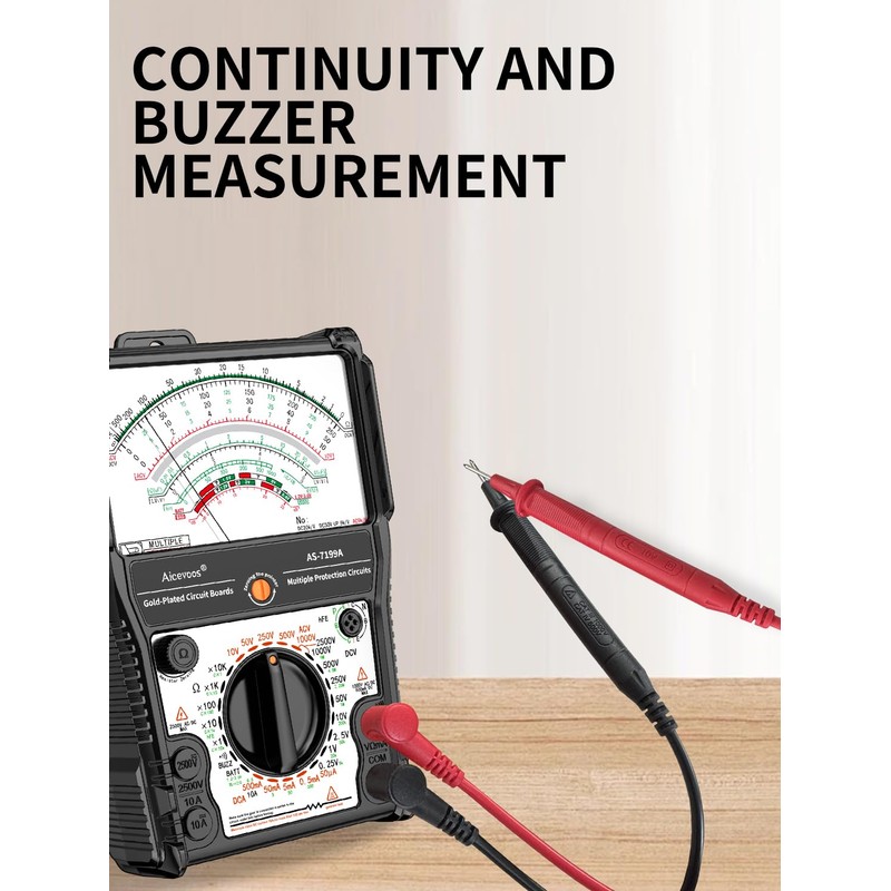 Analog Multimeter AS-7199A, Pointer Multimeter, AC DC Volt 2500V, DC