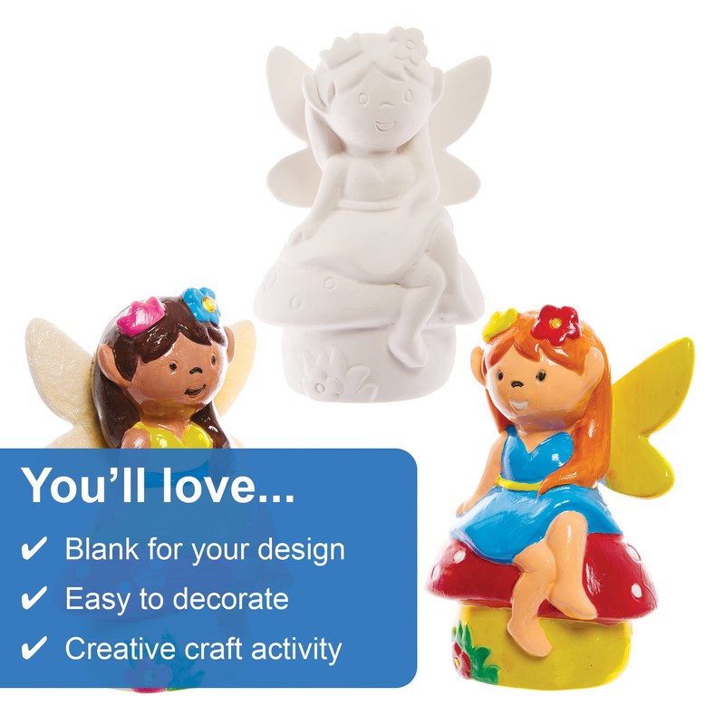 Baker Ross FX590 Ceramic Garden Fairies - Box of 4,