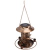 Solar Bird Feeder for Outdoors Hanging IP65 Waterproof Warm Light