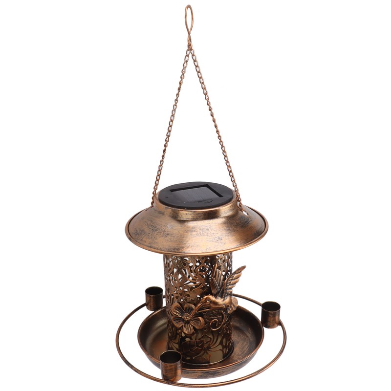 Solar Bird Feeder for Outdoors Hanging IP65 Waterproof Warm Light