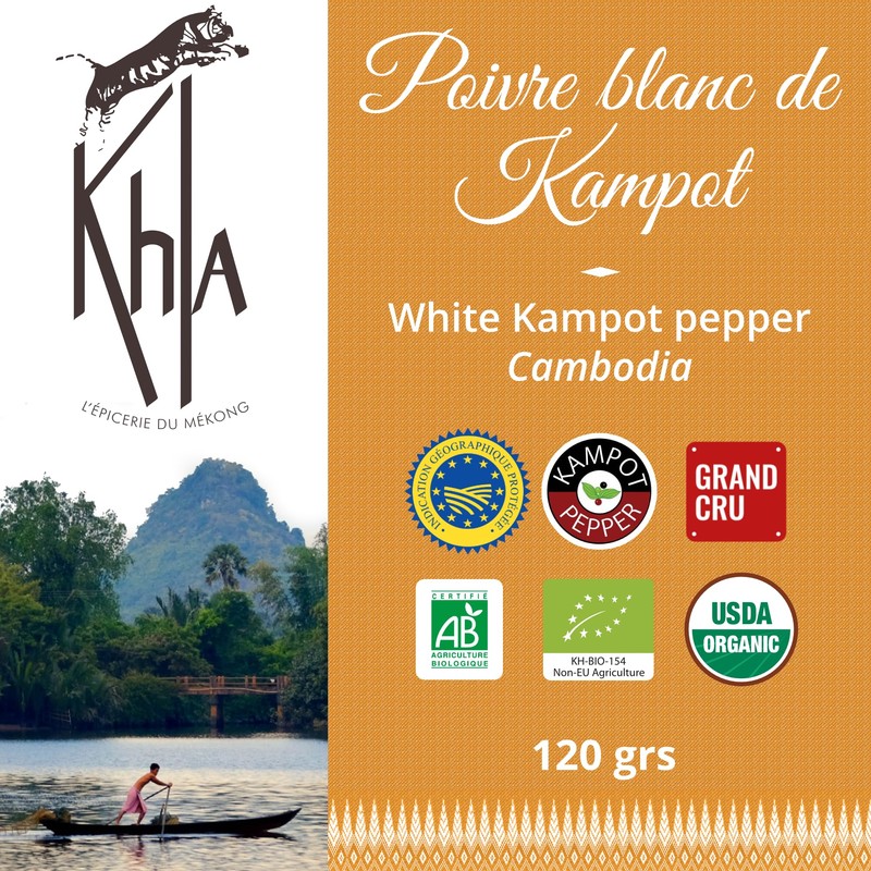Khla - White Kampot Pepper 120g - Organic White Kampot