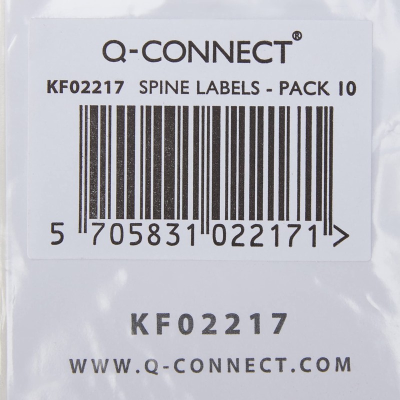Q Connect Lever Arch File Spine Label (Pack of 10),White