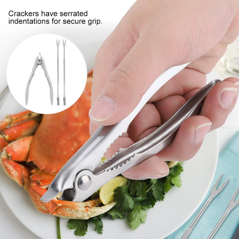 Wifehelper Stainless Steel Crab Tongs Set, 15 x 7.5 cm,
