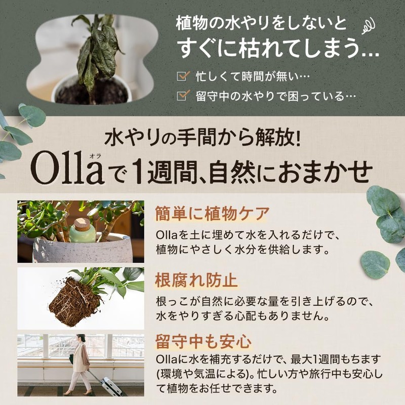 [Global Box] Potted Plants Watering Pottery Unglazed Watering Plants Plants