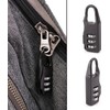 Black Zinc Alloy Three-Wheel Mini Code Lock Luggage Zipper Lock