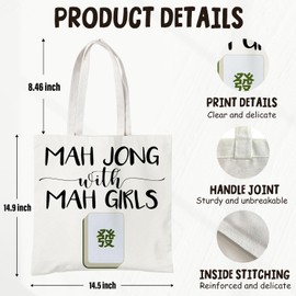 Zomhix Mahjong Gifts Tote Bags - Mahjong Gifts for Women - E