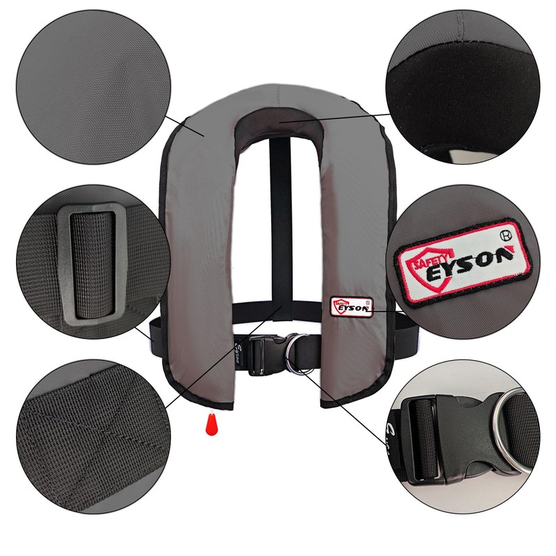 Manual Inflatable Life Jacket,Life Vest for Adult,Preserver PFD for Adults,Supports