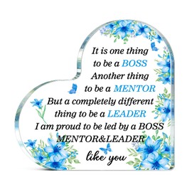 Boss Lady Gifts for Women Men Acrylic Appreciate Plaque Employee Appreciation Gifts Farewell Retirement Goodbye Boss'day Gift for Coworkers Lady Staff Manager Leader Office Decor