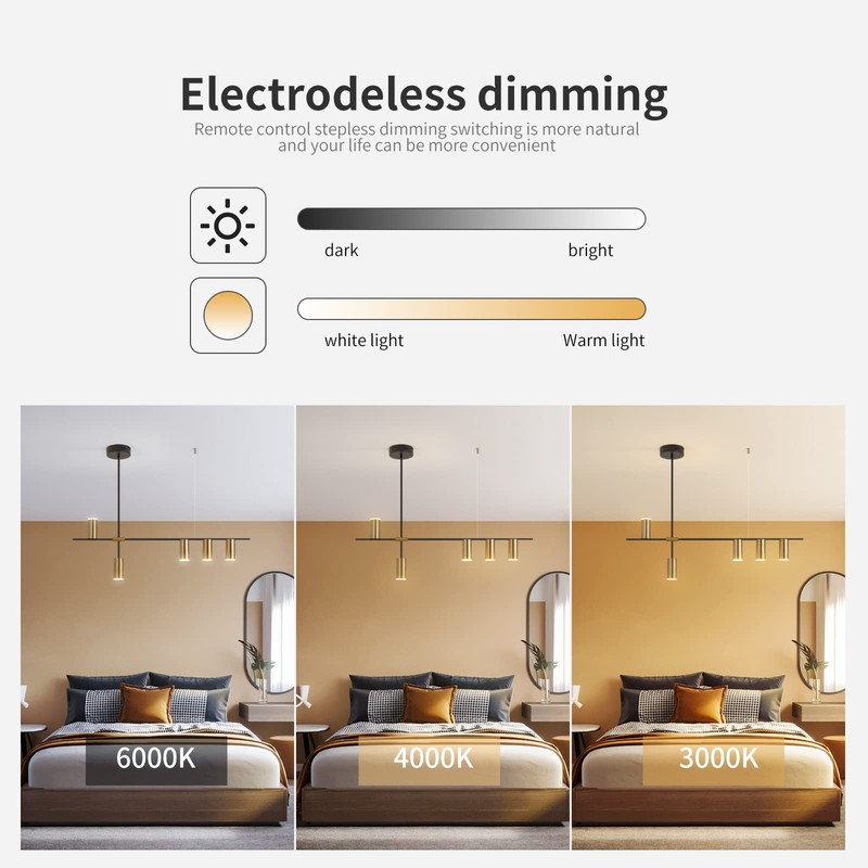 Siittoo Pendant Light Fixtures, Dimmable Modern LED Chandelier Lighting with