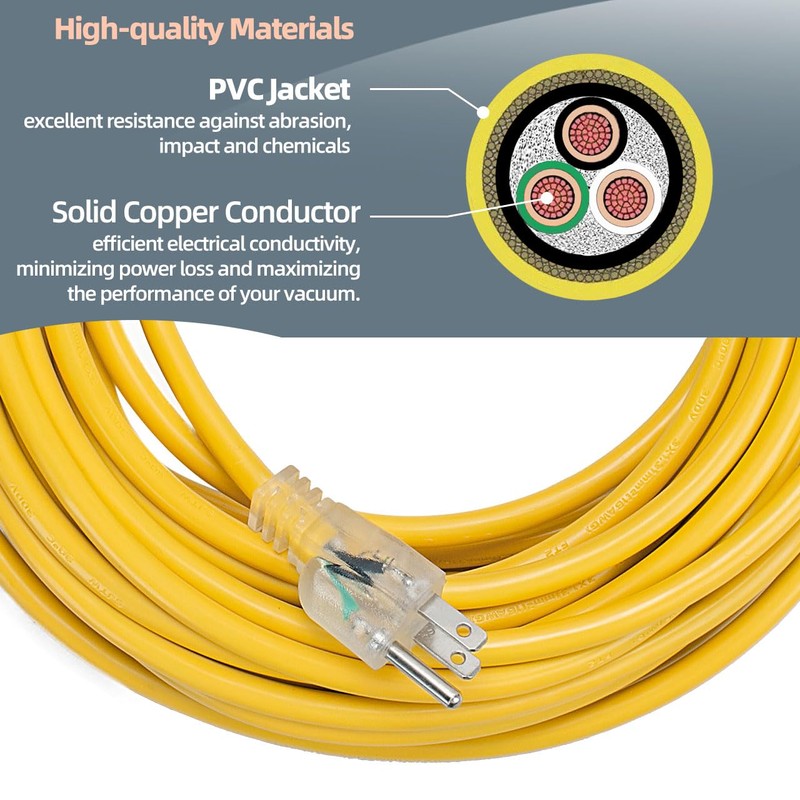 50ft 101678 Extension Cord Compatible with Pro Team Backpack Vacuum