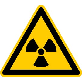 Sticker Warning Sign "Warning of Radioactive Substances or Ionising Rays" Film ISO 7010 W003 | SL 5-30 cm Made in Germany, Sizes Name: Diameter 5 cm