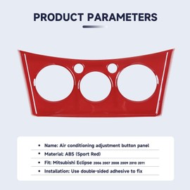 TOYCIDFG Car Center Console Air Outlet Cover Compatible with Mitsubishi Eclipse 2006-2011 Car A/C Mode Switch Panel Cover Trim Protect Interior Accessories (Sport Red)