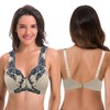 Curve Muse, Women's Minimizer, Unlined Underwired Bra with Lace Embroidery,