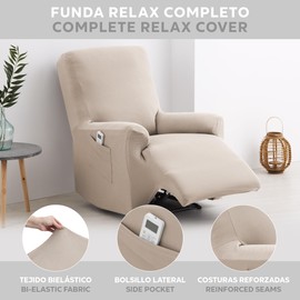 Textile-home Teide Elastic Sofa Cover, 1, 2, 3 and 4-Seater Sofa Covers for Wingback Chair, Recliner Chair, Click-Clack Sofa Bed