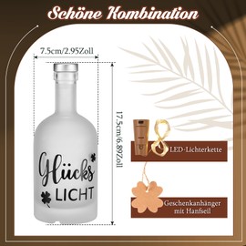 BBTO LED Bottle Light with Saying Lucky Light, Illuminated Decorative Bottle with Cork, Bottle with Decorative Light, Birthday Gift for Women, Girlfriend, Birthday, Christmas (Lucky Light)
