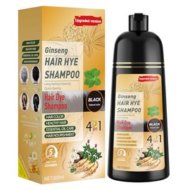 XYZCREATIVE Black Hair Dye Shampoo 3 in 1 for Women & Men 100% Gray Hair Coverage - Herbal Ingredients Natural Plant Hair Color - Hair Dye in Minutes 500ML