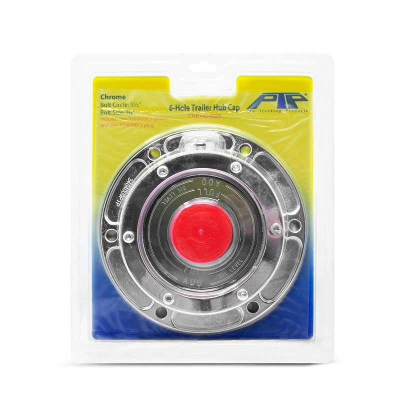 Pro Trucking Products Pair of Chromed Six Hole Hubcaps with