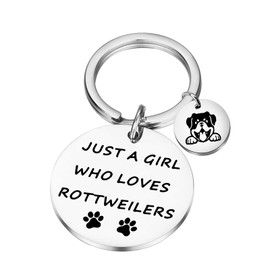 Rottweiler Gifts for Dogs, Mom, Dog Lovers, Just a Girl Who Loves Rottweiler Gift, Funny Gift for Dog Lovers, M, Stainless Steel, M, Stainless Steel