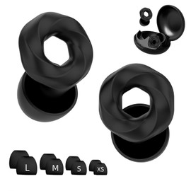 YWLOPT Ear Plugs for Sleeping Noise Cancelling Silicone, Ear Plugs for Noise Reduction 32dB, Soft Reusable Earplugs for Concerts, Sleep Snoring Blocking, Motorcycle, 4 Pairs & Travel Case, Black Circle