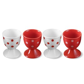 Cinf Ceramic Egg Cup Christmas Gift Set of 4 Porcelain Holder Breakfast Boiled Cooking Easy to Clean Childhood Memories Kitchen