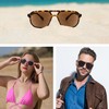 SOPHILY Square Reader Sunglasses for Men Women Double Bridge Pilot