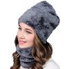 HIDARLING Warm Knitted Hat and Circle Scarf Skiing Hat with