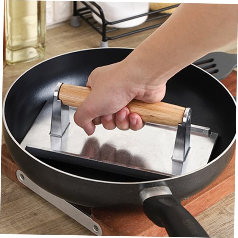 Abaodam Manual Aluminum Burger Press Tool Durable Rectangle Patty Maker